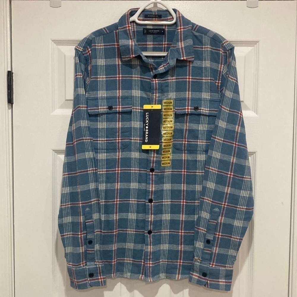 Men’s Lucky Brand Plaid Utility Cloud Soft Long Sleeve Flannel